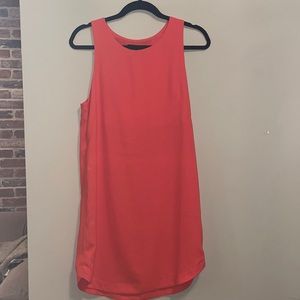 Orange sleeveless shift dress